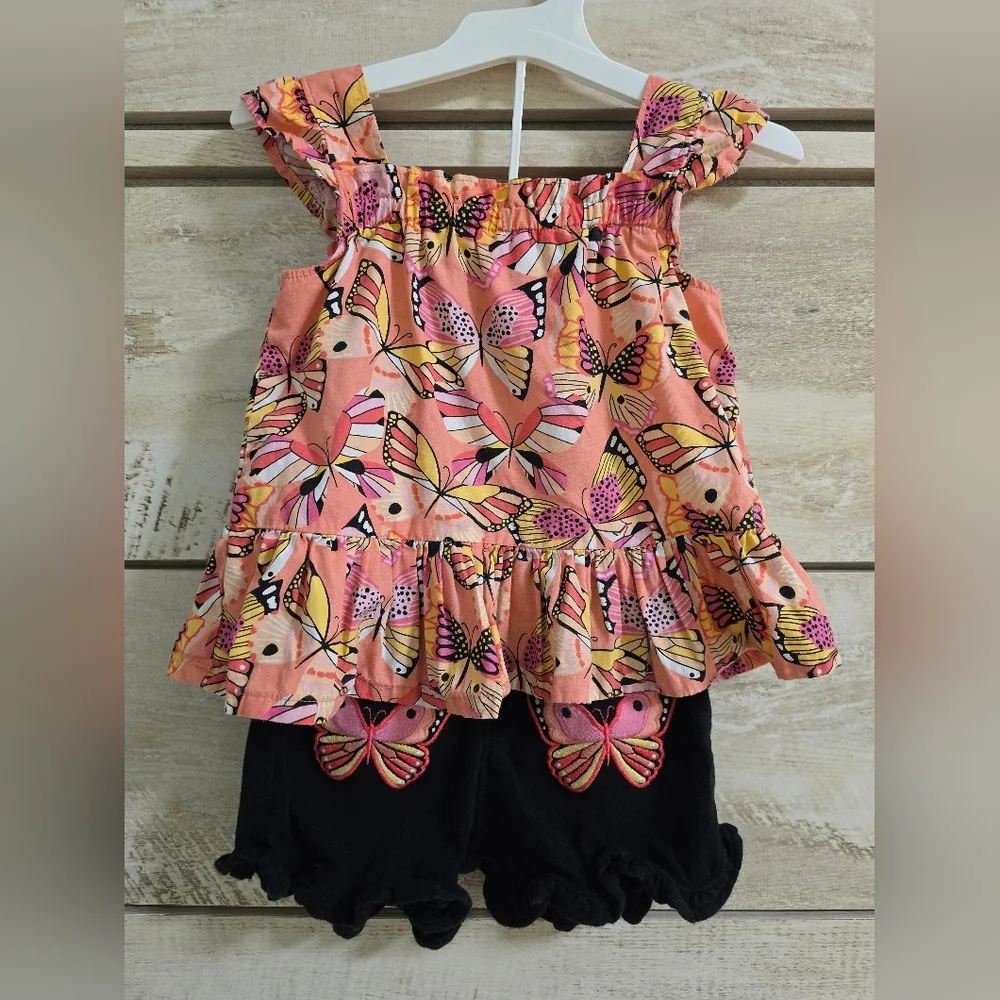 Gymboree Sleeveless Butterfly Print Top and Shorts Set